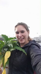 Me and my plant, leaving the office for the last time